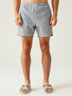 Zwemshort "Loras" donkerblauw/wit