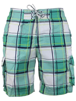 Zwemshorts "Clif" wit/turquoise