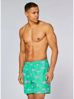 Zwemshorts turquoise/lichtroze