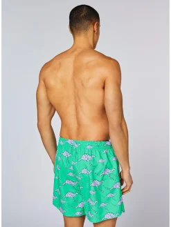 Zwemshorts turquoise/lichtroze
