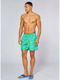 Zwemshorts turquoise/lichtroze